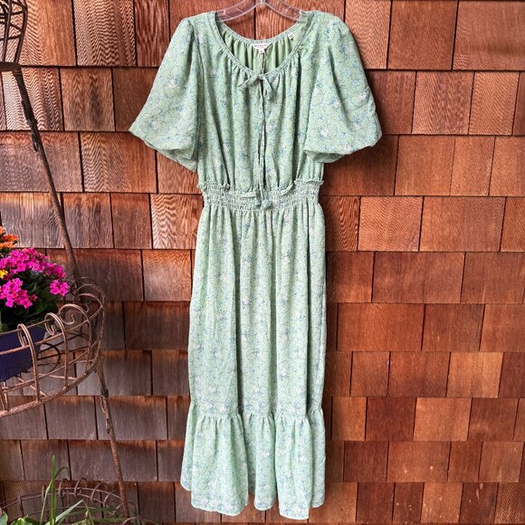 Max Studio Dresses & Skirts - NWT Max Studio London Mint Green Bubble Sleeve Tiered Maxi Dress - Women's XL
